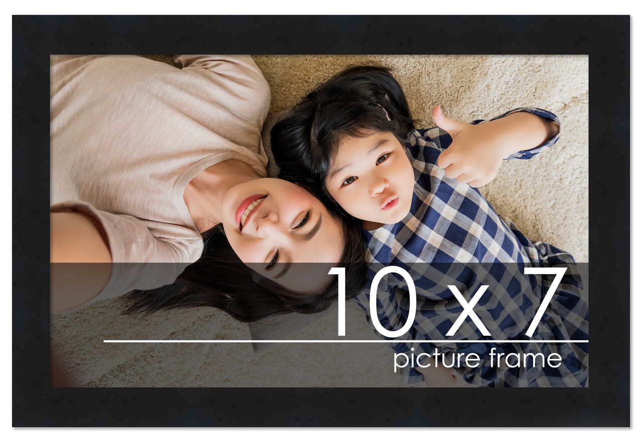 Photo Size Classic Modern Black Frame - UV Acrylic, Foam Board Backing, Hanging Hardware